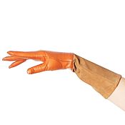Винтаж handmade. Livemaster - original item Size 7. Winter gloves made of genuine leather and velour. Handmade.