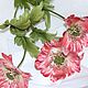 red poppy. Flowers of Japanese silk. Interior flower vase. Buy flower poppy. Textile flowers. To purchase a gift for the woman. silk flowers. Shop Flower Flirting. fair masters
