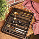 Silverware tray with three compartments made of dark oak, Utensils, Moscow,  Фото №1