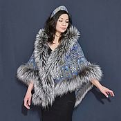 Аксессуары handmade. Livemaster - original item Sadko fur shawl with silver fox. Handmade.