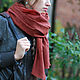 Warm wool scarf 'bitter wine' madder red-brown, Scarves, Moscow,  Фото №1