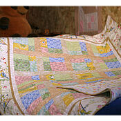 Для дома и интерьера handmade. Livemaster - original item Bedspread 110 x 150 cm for a baby bed for a girl quilted. Handmade.