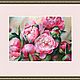 Painting for interior Pink peonies (flowers green pink). Pictures. Pastelena. My Livemaster. Фото №5