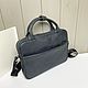 Order Grey genuine leather bag in gray-blue color. MiTonA. Livemaster. . Men\'s bag Фото №3