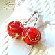 Серьги "Наливные яблочки". Earrings. Red Rose. Online shopping on My Livemaster.  Фото №2