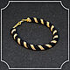 Браслет из бисера (черный золотой), Браслет плетеный, Смоленск,  Фото №1
