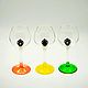 Set of three 'BAROQUE' glasses on legs of colored glass. Gifts for March 8. Souvenirs for hunters and fishermen. Online shopping on My Livemaster.  Фото №2