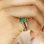 Украшения handmade. Livemaster - original item Colombian Emerald & Diamond Ring 2.40cts, Natural Emerald Gold Ring. Handmade.