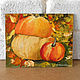 Autumn still life apple with pumpkin palette knife. Pictures. Art Gallery by Natlya Zhdanova. My Livemaster. Фото №4