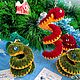 Змея елочная игрушка, Символ года, новогодняя игрушка. Елочные игрушки. Игрушки  от Натальи  Малыши для души. Ярмарка Мастеров.  Фото №5