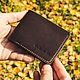 Order Bifold dark brown leather wallet. G.L.A.D.. Livemaster. . Wallets Фото №3