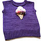 Knitted vest for baby girl icecream vest purple. merino wool, Vests, Riga,  Фото №1