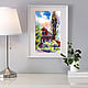 Картина акварелью "Бордовый дом в Галиче", размер А4. Картины. Lakrasota. Интернет-магазин Ярмарка Мастеров.  Фото №2