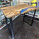 Стол река из дерева карагача и смолы. Столы. Akutrau Woodworking. Интернет-магазин Ярмарка Мастеров.  Фото №2