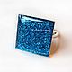 Ring square blue glitter, Rings, Subotica,  Фото №1