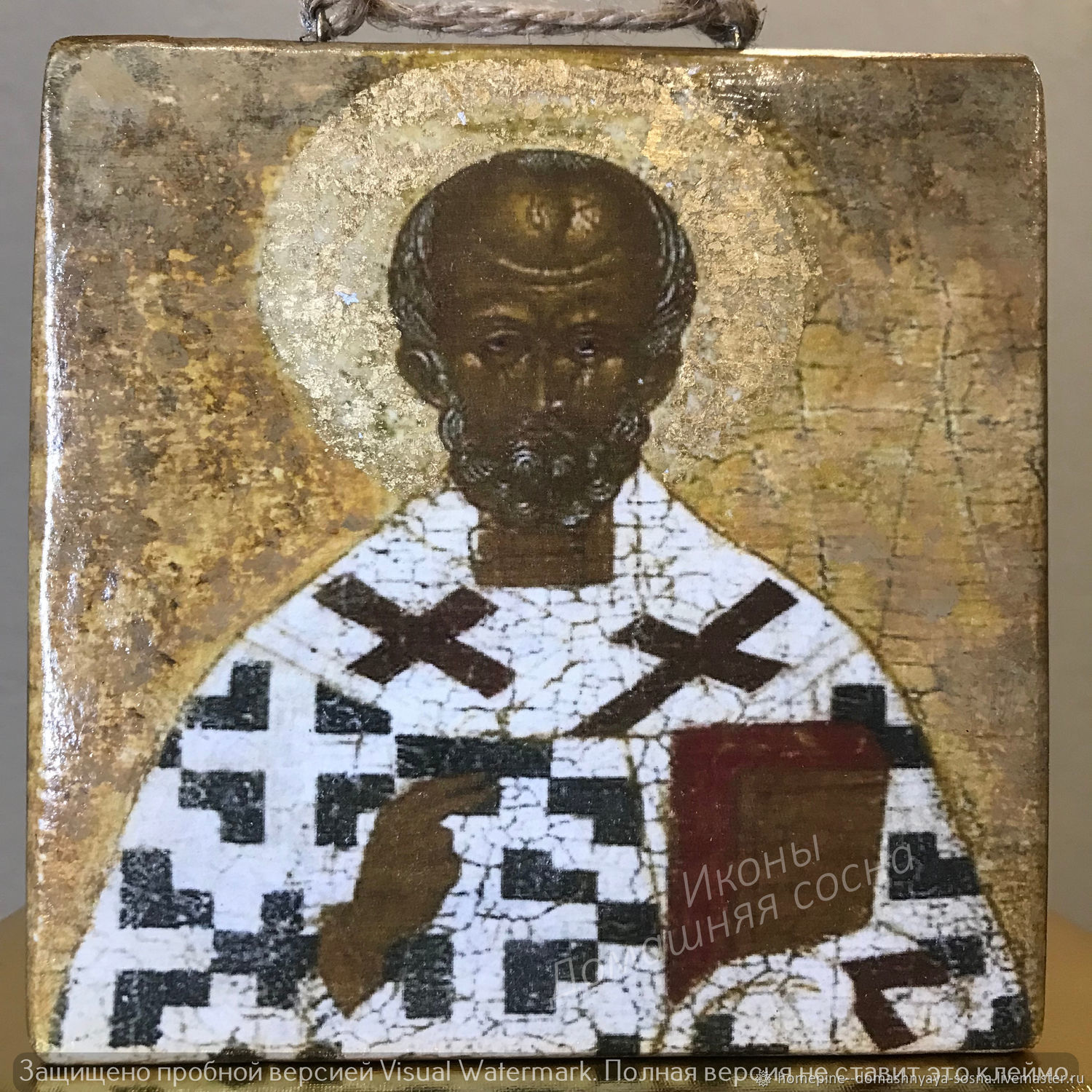 Икона Николай Святитель Чудотворец ручная работа модерн дерево икона ...