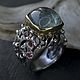 Silver ring with natural stone, silver ring with aquamarine, Rings, St. Petersburg,  Фото №1