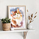 Painting cat portrait of an animal in watercolor 37h25 cm. Pictures. Yulia Berseneva ColoredCatsArt. Online shopping on My Livemaster.  Фото №2