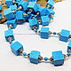 Order Long beads Turquoise cube 108 cm. Selberiya shop. Livemaster. . Necklace Фото №3