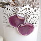 Earrings with Real Purple Orchid Petals Rhodium Butterfly, Earrings, Taganrog,  Фото №1