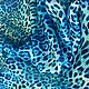 Итальянский шелк голубой леопард, Ткани, Москва,  Фото №1