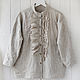 Boho blouse with ruffles made of 100% linen. Blouses. LINEN & SILVER ( LEN i SEREBRO ). Интернет-магазин Ярмарка Мастеров.  Фото №2