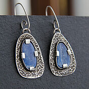 Украшения handmade. Livemaster - original item Silver earrings with blue kyanites. Handmade.