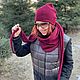 Комплект шапка/бактус  ШЭРИ/БАЙРОН бордо. Комплекты головных уборов. Вязаный кэжуал  UNIC Ирина. Ярмарка Мастеров.  Фото №5
