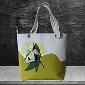 Сумки и аксессуары handmade. Livemaster - original item Leather woman yellow green flower floral shoulder bag Lilly. Handmade.