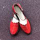 sandals: Floral sandals red brick black smooth sole. Slingbacks. Hitarov (Hitarov). Online shopping on My Livemaster.  Фото №2