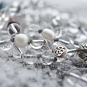 Фен-шуй и эзотерика handmade. Livemaster - original item Women`s Crystal Rosary made of crystal and pearls 108 beads OM Chakra. Handmade.