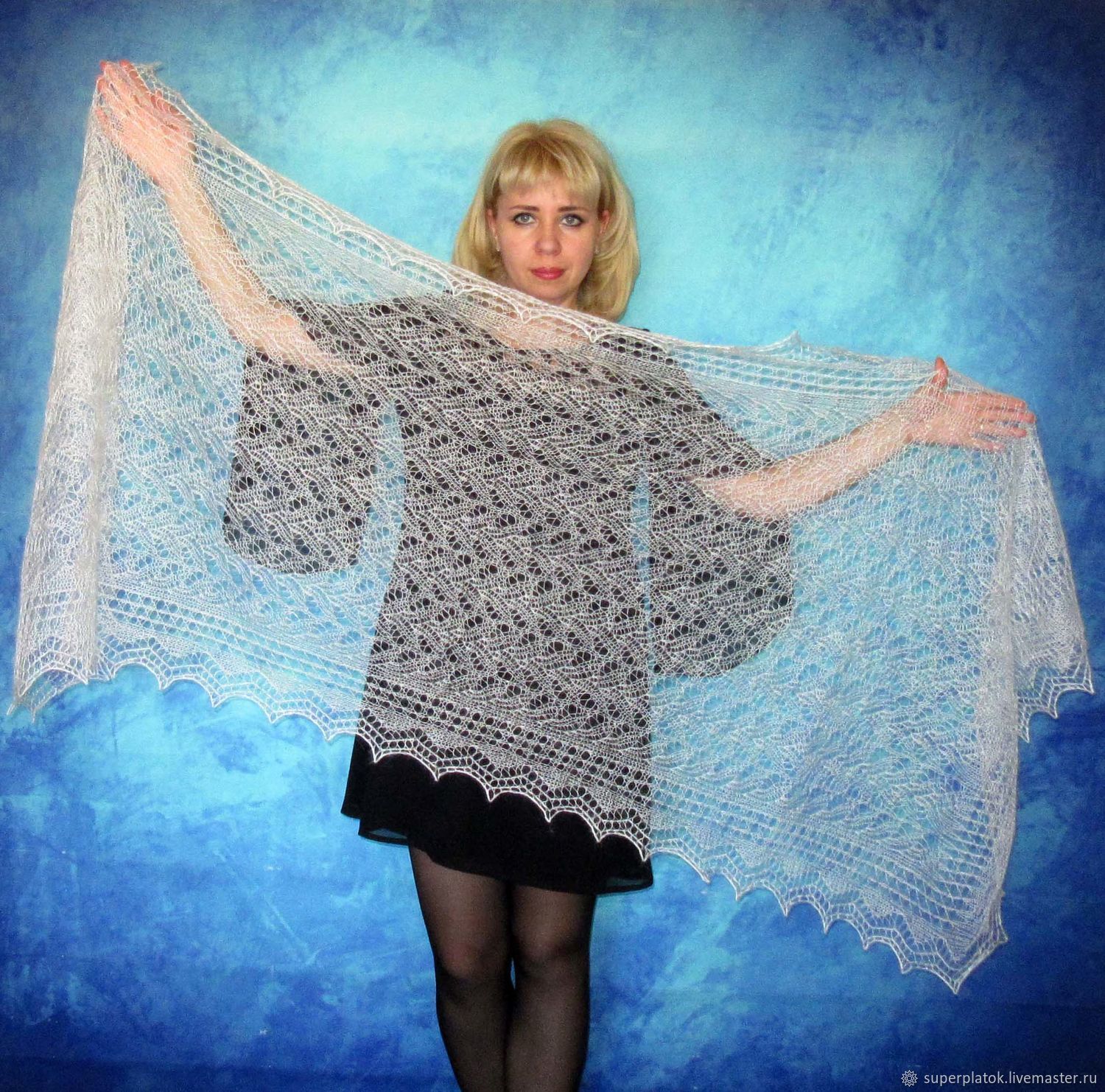 Lace shawl,wedding shawl,white scarf,hand knit shawl,warm wrap, Wraps, Tashkent,  Фото №1