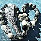 Sacred rosary with the brush on beads 33 Jasper