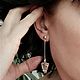 Stud earrings with rutile quartz, Stud earrings, Odessa,  Фото №1