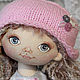 Little doll Tanya. Interior doll with grey eyes in gray and pink dress. Dolls. CountryKids - doll with a soul. My Livemaster. Фото №4