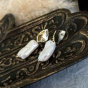 Украшения handmade. Livemaster - original item Earrings with natural pearls. Earrings gold. Handmade.