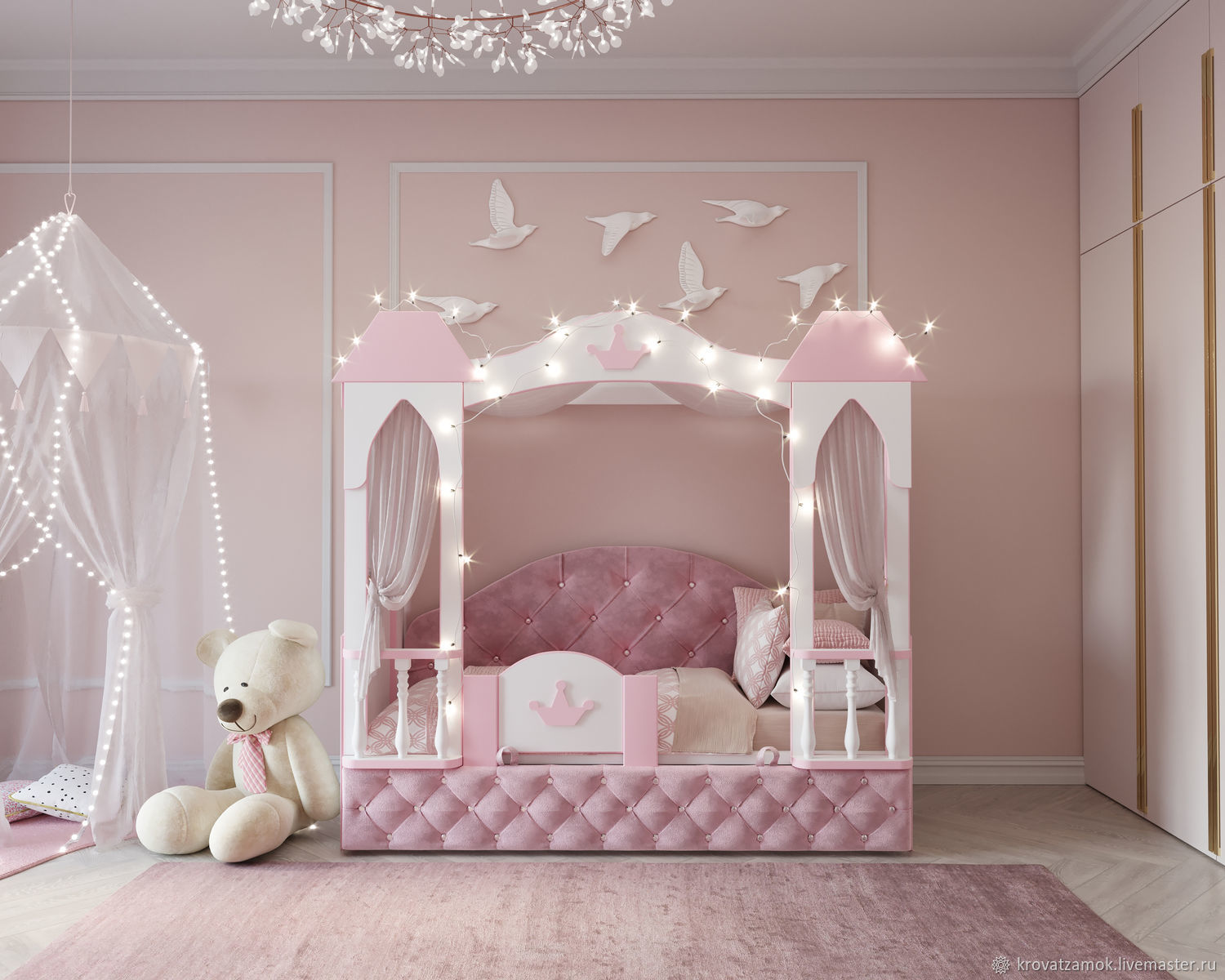 Дизайнерская кровать для девочки Маленькая принцесса в интернет-магазинеЯрмарка Мастеров по цене 97000 ₽ – OVVEARU