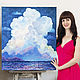 Oil painting seascape. Blue picture, Pictures, Astrakhan,  Фото №1