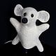 Toy hand glove puppet white mouse toy, felted out, Felted Toy, Sochi,  Фото №1