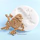 Mold bullfinch on a branch 5,3 x 6 x 0,4 cm Silicone bird shape, Molds for making flowers, Astrakhan,  Фото №1