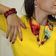 Necklace-transformer 'CLARA' coral yellow red. Necklace. Butik4you. Online shopping on My Livemaster.  Фото №2