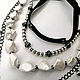 Necklace black and white three-row ' Snow'. Necklace. Jewelry just for You (G-Korchagina). My Livemaster. Фото №4