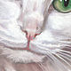  White cat. Print from the author's work. Pictures. Valeria Akulova ART. My Livemaster. Фото №5