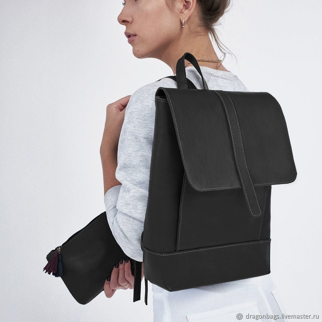 Backpack leather female 'Arctic' (Black), Backpacks, Yaroslavl,  Фото №1