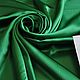 Атласный шелк зеленого цвета. Ткани. Итальянские ткани ШЕЛКОВЫЙ РАЙ. Ярмарка Мастеров.  Фото №5