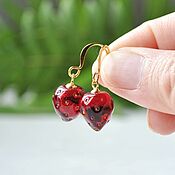 Украшения handmade. Livemaster - original item Strawberry hook earrings. Handmade.
