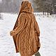Women's Long Knitted Cardigan Coat in camel color with Hood, Cardigans, Yoshkar-Ola,  Фото №1