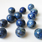Материалы для творчества handmade. Livemaster - original item Lapis lazuli 12 mm, blue beads ball smooth, natural stone. Handmade.