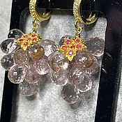 Украшения handmade. Livemaster - original item Earrings with briolettes of natural pink topaz. Handmade.