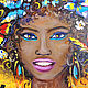 La pintura afrikanka 'la Chica de Verano' óleo sobre lienzo. Pictures. Multicolor Gallery. Ярмарка Мастеров.  Фото №4